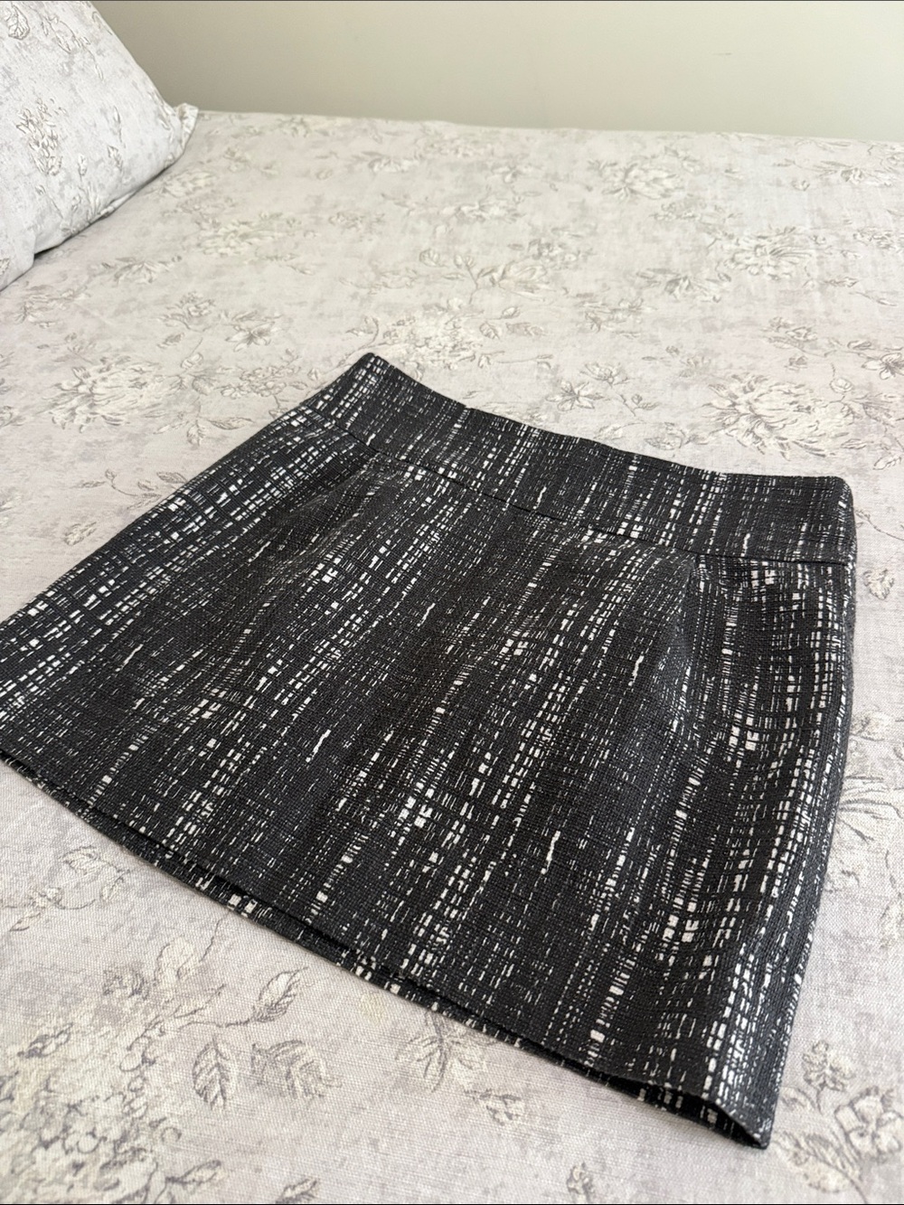 J. Crew Black & White Textured Mini Skirt